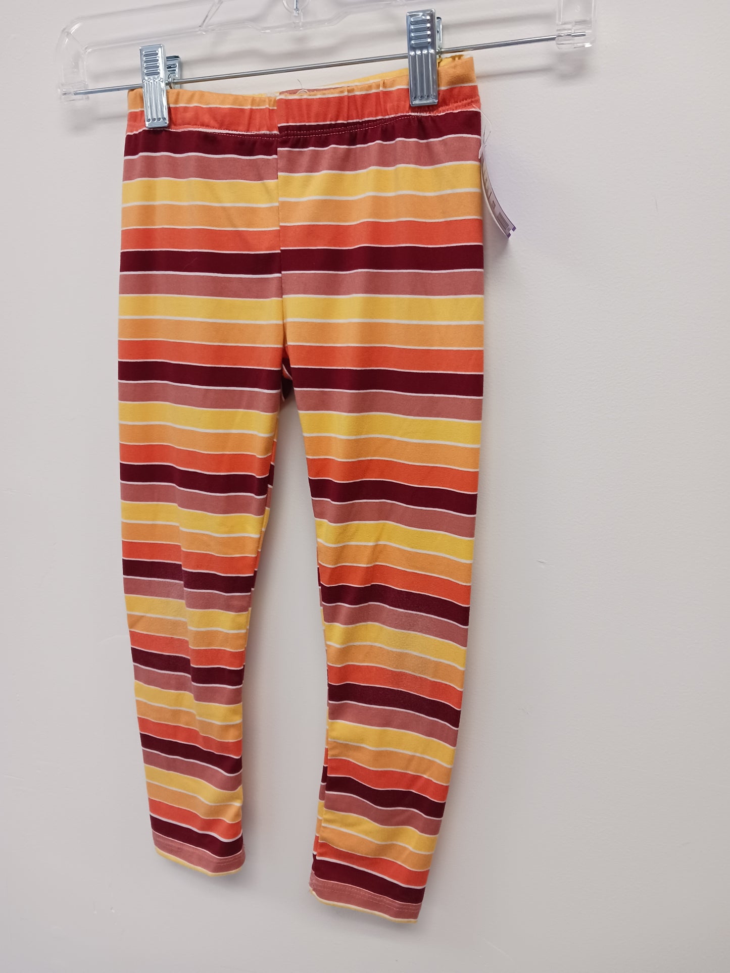 Red/Orange/Yellow Striped Btween Leggings, 5T G