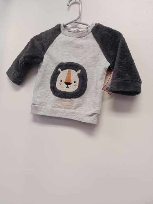 Grey Rene Rofe Long Sleeve Lion Shirt, 6M B