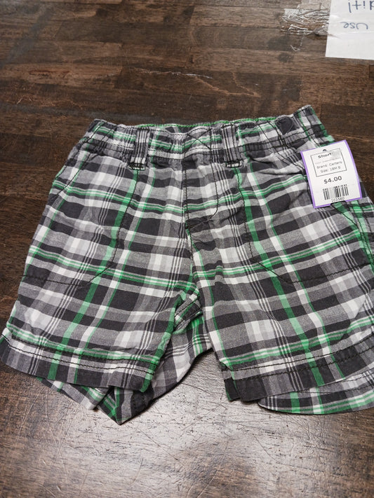 Green/Grey Plaid Carters Shorts, 18M B