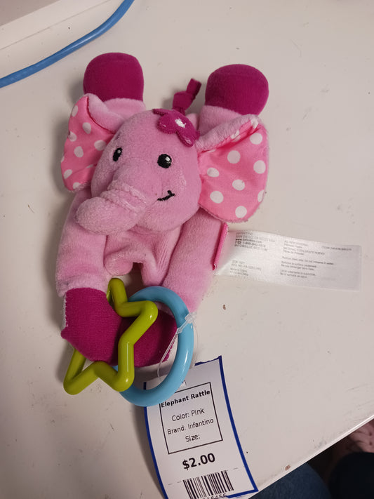 Pink Infantino Elephant Rattle