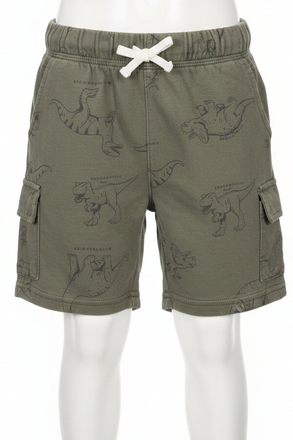Green Dino Carters Shorts, 5T B