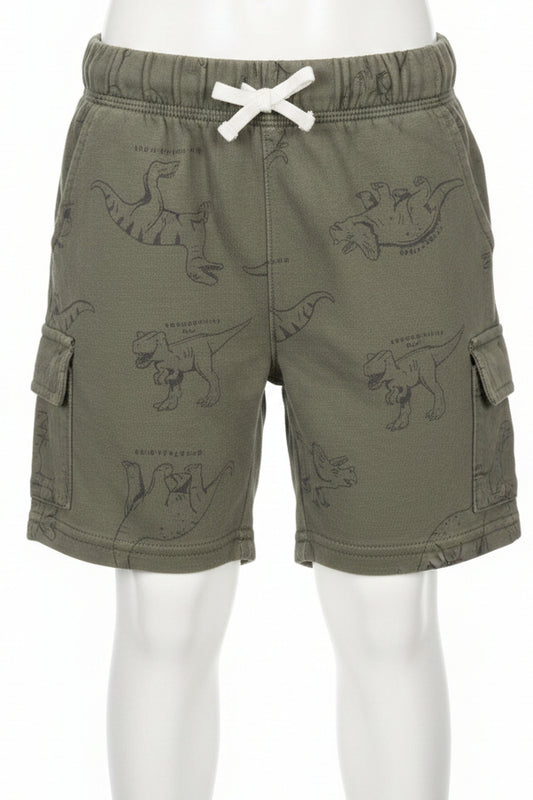 Green Dino Carters Shorts, 5T B