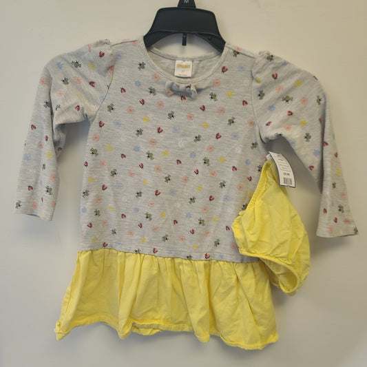 Grey/Yellow Bee/Flower/Ladybug Gymboree Dress, 3T G