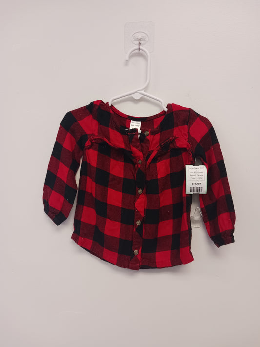 Red/Black Plaid Carters Longsleeve Shirt, 12M G