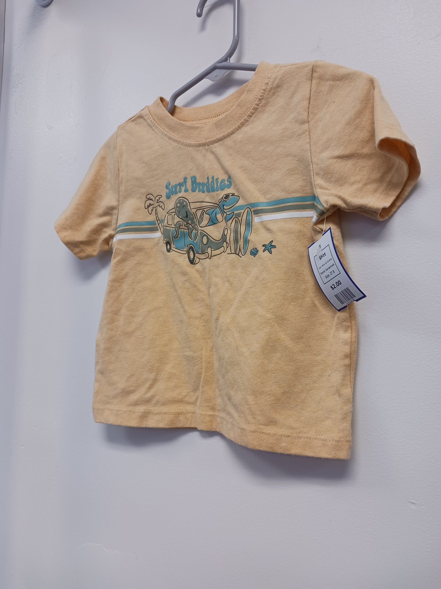 Yellow Surf Buddies Garnaimals Shirt, 2T B