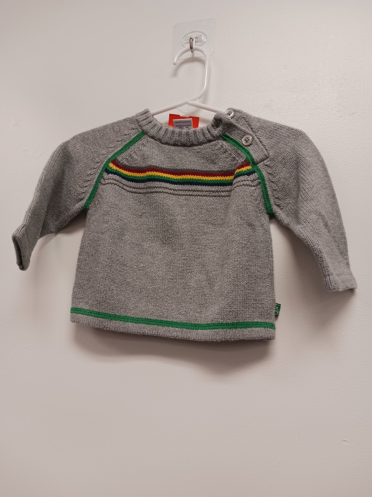 Grey Old Navy Striped Sweater, 3-6M B