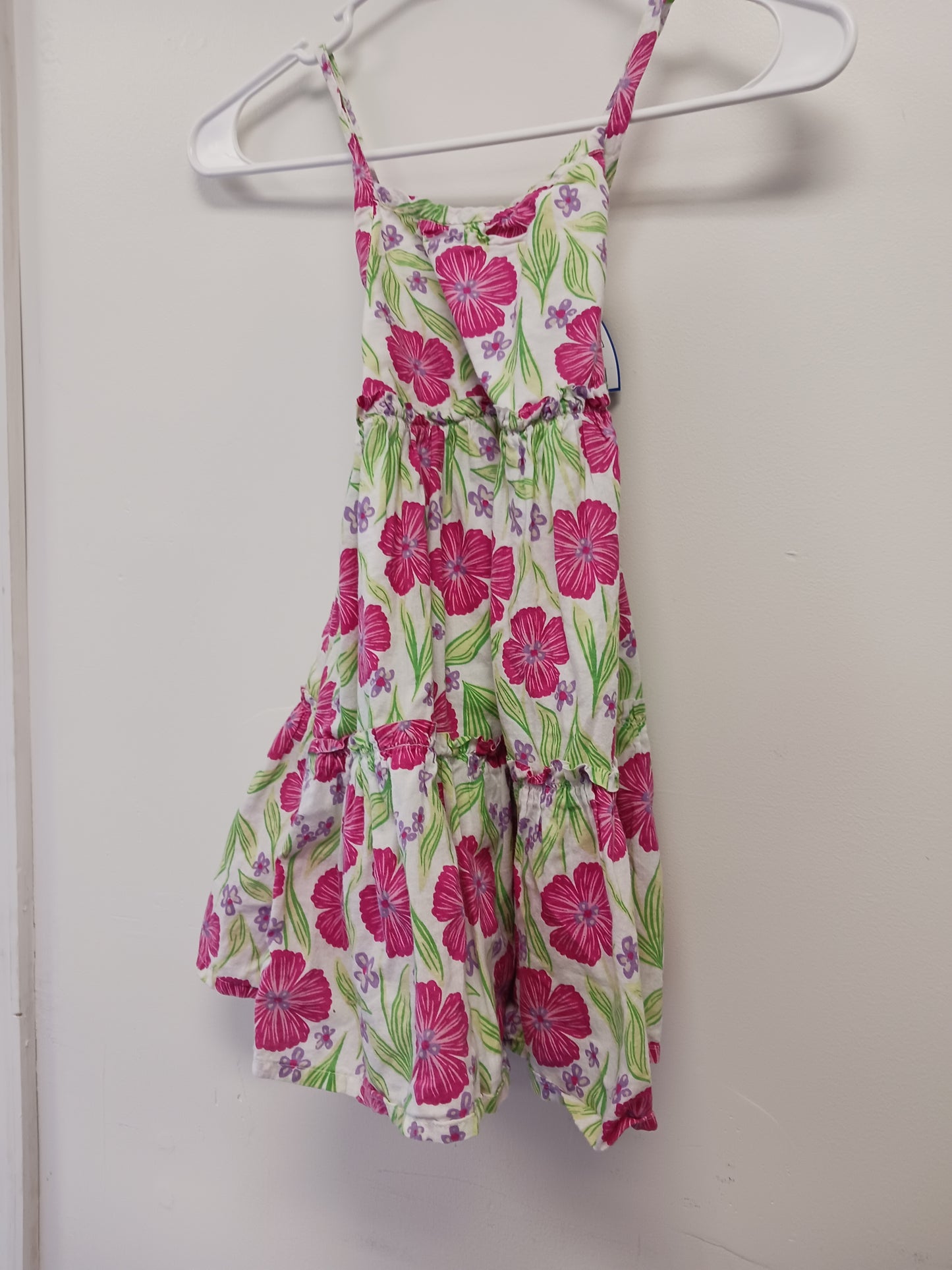 White/Pink/Green Flower Cynthia Rowley Dress, 6 G