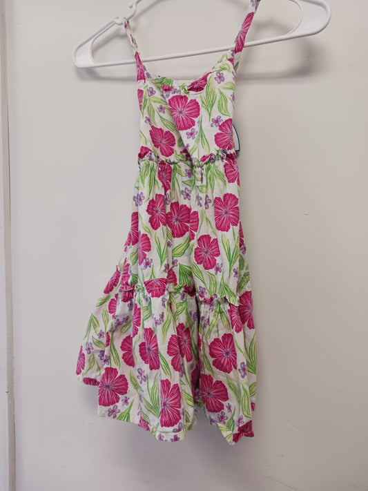 White/Pink/Green Flower Cynthia Rowley Dress, 6 G
