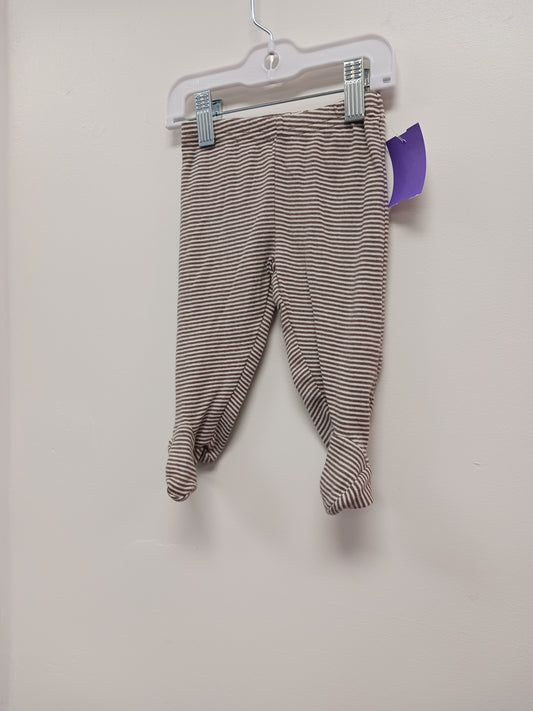 Brown/White Striped Carters Footed Pants, 6M B