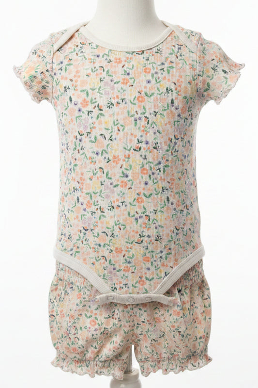 White/Colorful Flower Garanimals Outfit, 2T G
