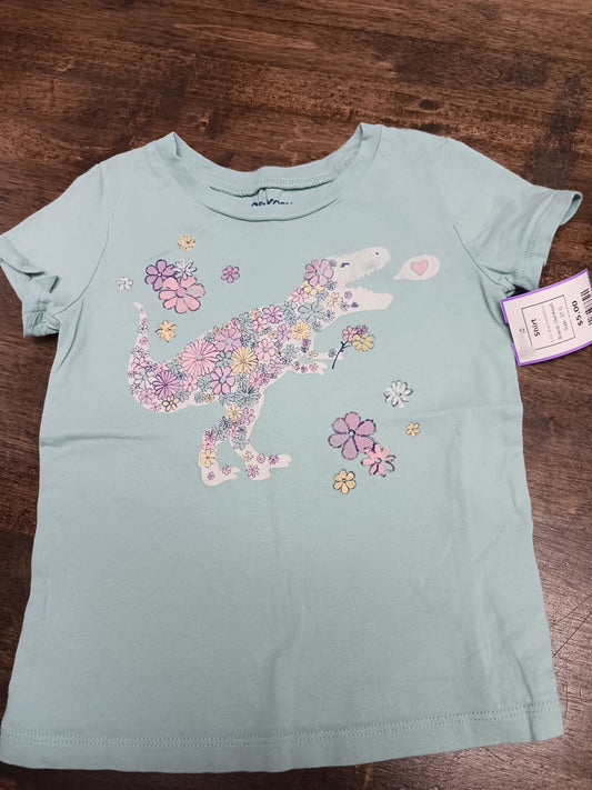 Blue Flower/Dino OshKosh Shirt, 3T G