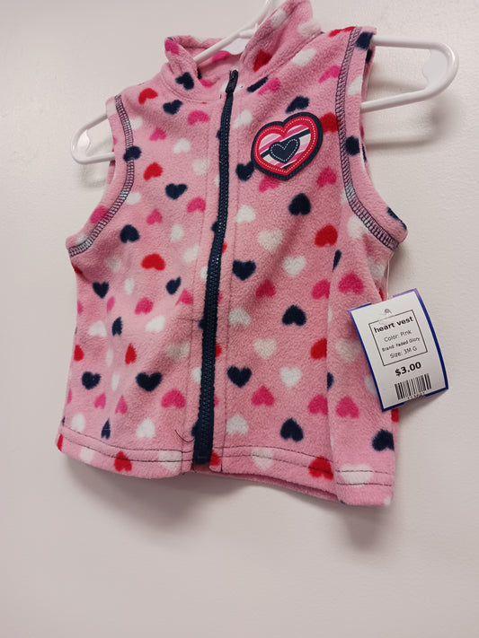 Pink Faded Glory heart vest, 3M G