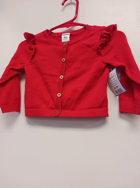 Red Carters Cardigan, 6M G