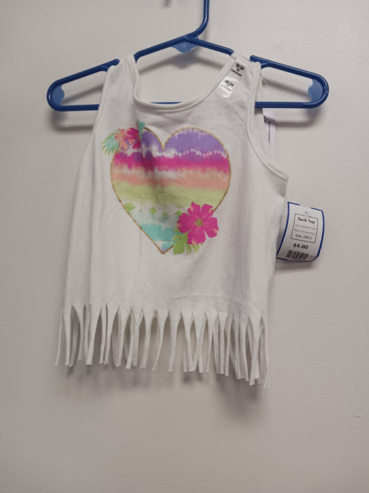 White/Colorful Heart Childrens Place Tank Top, 18M G