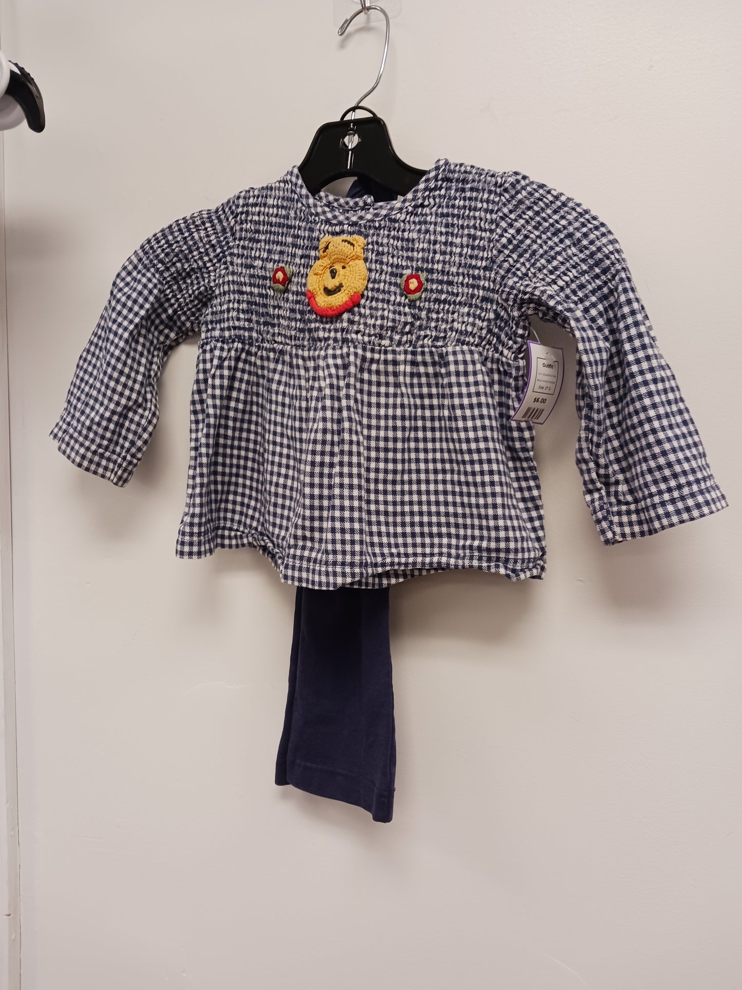 Blue/White Plaid Winnie The Pooh Outfit, 2T G
