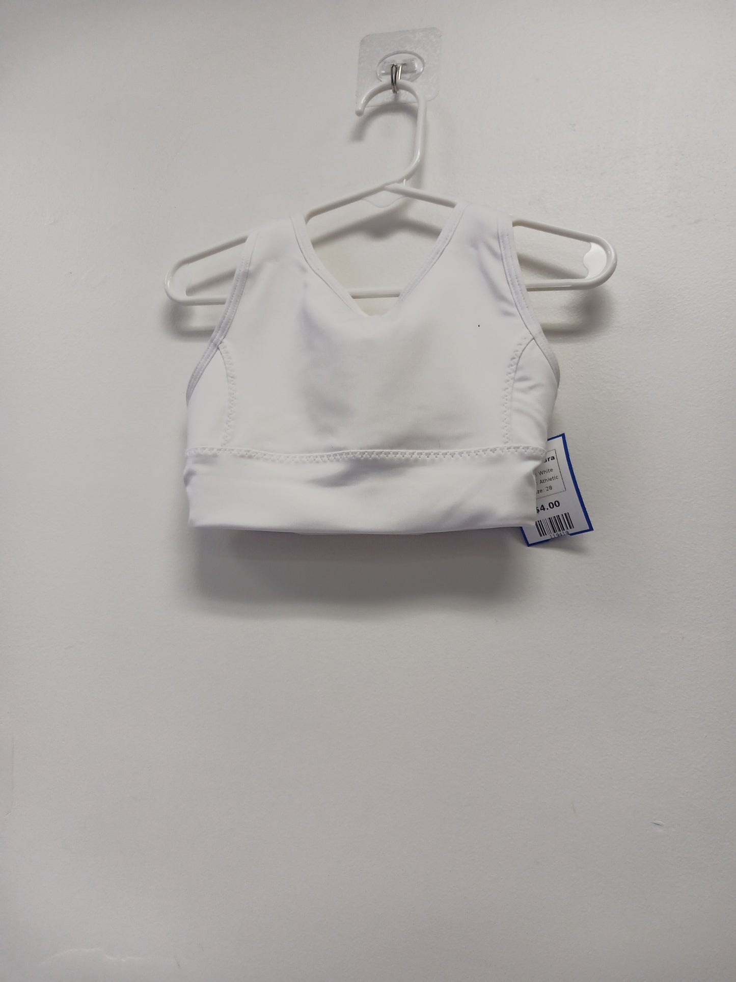 White Athletic Sports Bra, 28