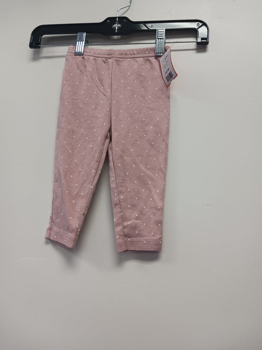 Pink/White Polka Dot Carters Leggings, 9M G