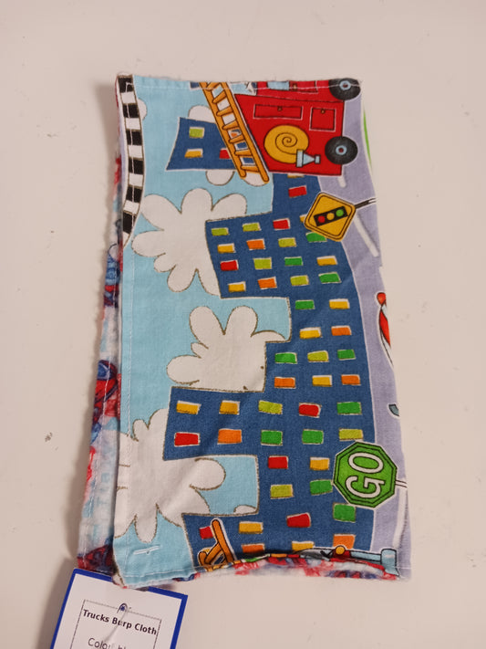 blue  Trucks Burp Cloth