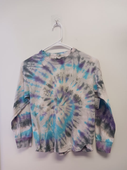 Blue/purple Alstyle Long Sleeve Tye Dyed Tshirt, 8 G
