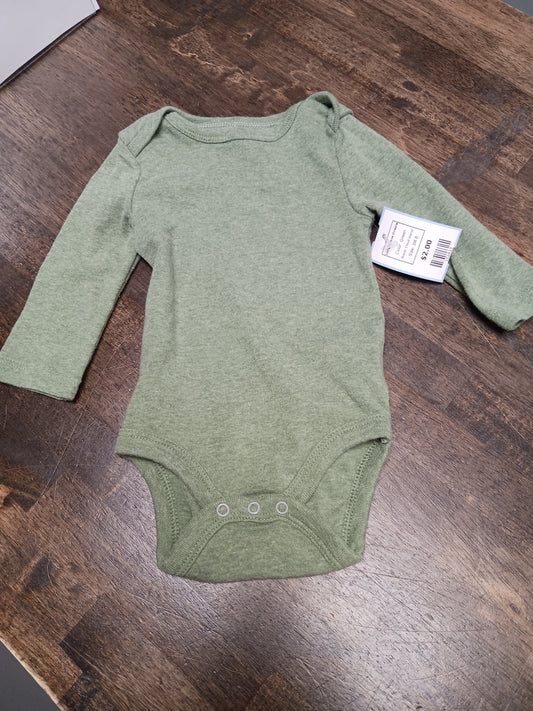Green Cloud Island Longsleeve Onesie, 3M B