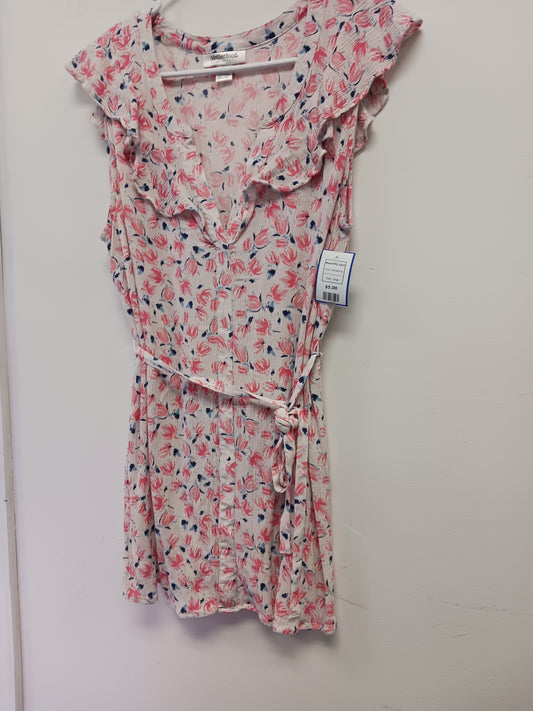 White/Pink Motherhood Maternity Maternity Shirt, Large