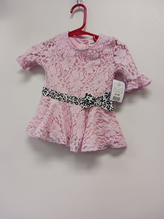 Pink Lace Little Lass Dress, 6M G
