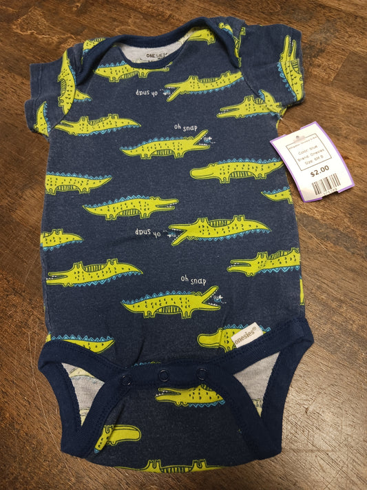 blue Onesies Alligator Onesie 6-9m, 6M B