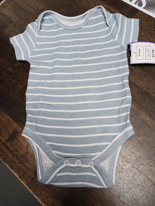 Blue/White Striped Koala Baby Onesie, NB B