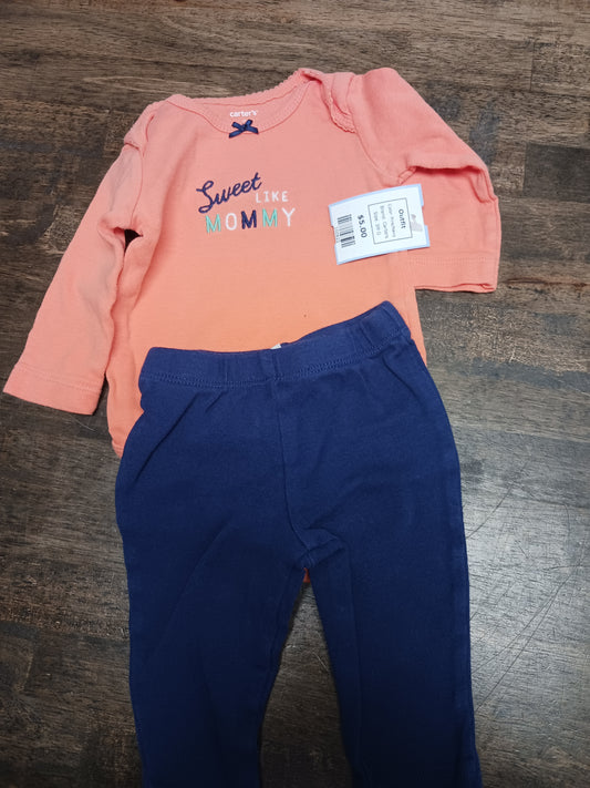 Pink/Navy Carters Outfit, 3M G