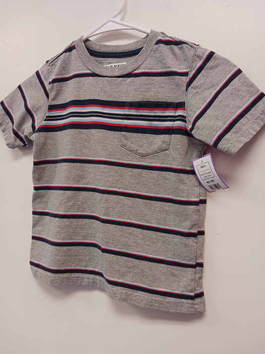 Grey/Navy/Red/White Striped Old Navy Shirt, 5T B