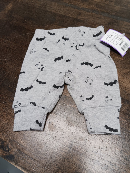 Grey Bat Carters Pants, NB B