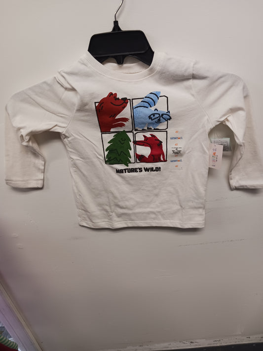 Beige Garanimals Long Sleeve Animals Shirt, 4T G