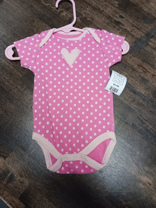 Pink Heart Baby Gear Onesie, 6-9M G