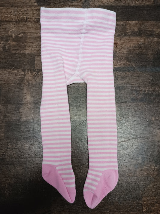Pink/White Striped Carters Tights, 2T G