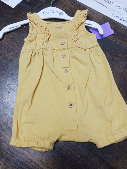 gold Grayson Mini Short Romper, NB G
