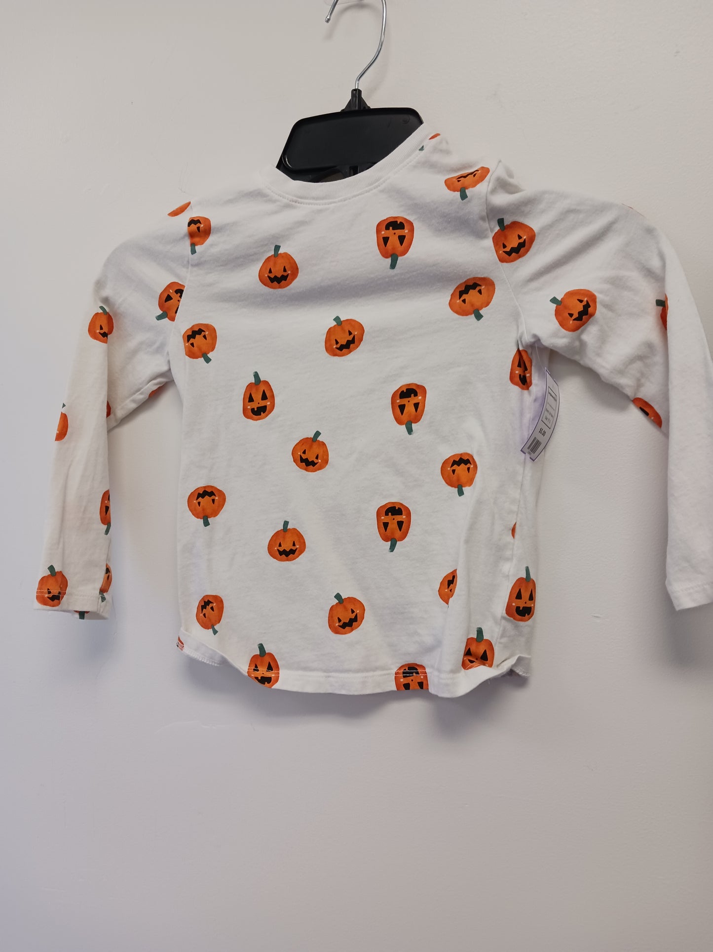 White/Orange Pumpkin Old Navy Longsleeve Shirt, 5T G