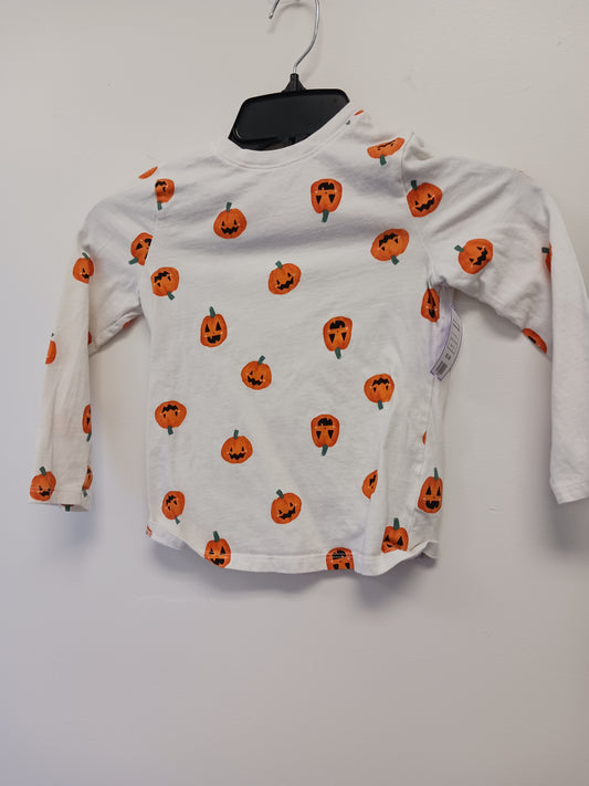 White/Orange Pumpkin Old Navy Longsleeve Shirt, 5T G