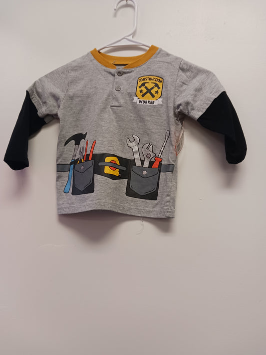 grey Little Rebels Long Sleeve Tool Shirt, 2T B
