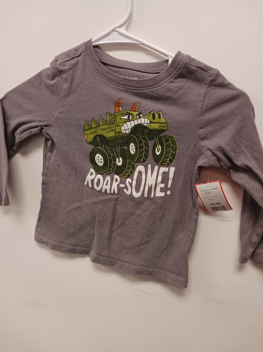 Grey Dino Truck Old Navy Longsleeve Shirt, 3T B