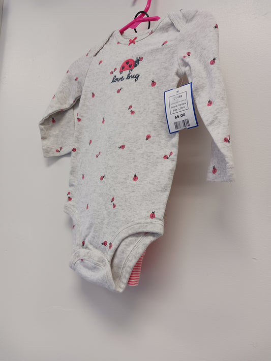 Grey/Pink Ladybug Carters Outfit, 12M G