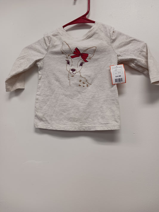 Cream Deer Cat & Jack Longsleeve Shirt, 18M G