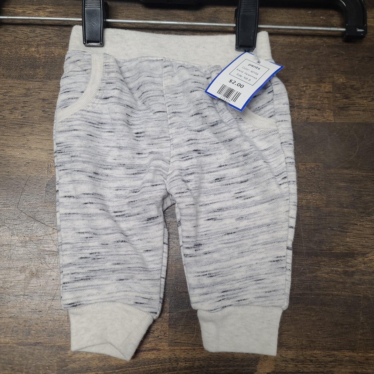 white Garanimals pants, NB B