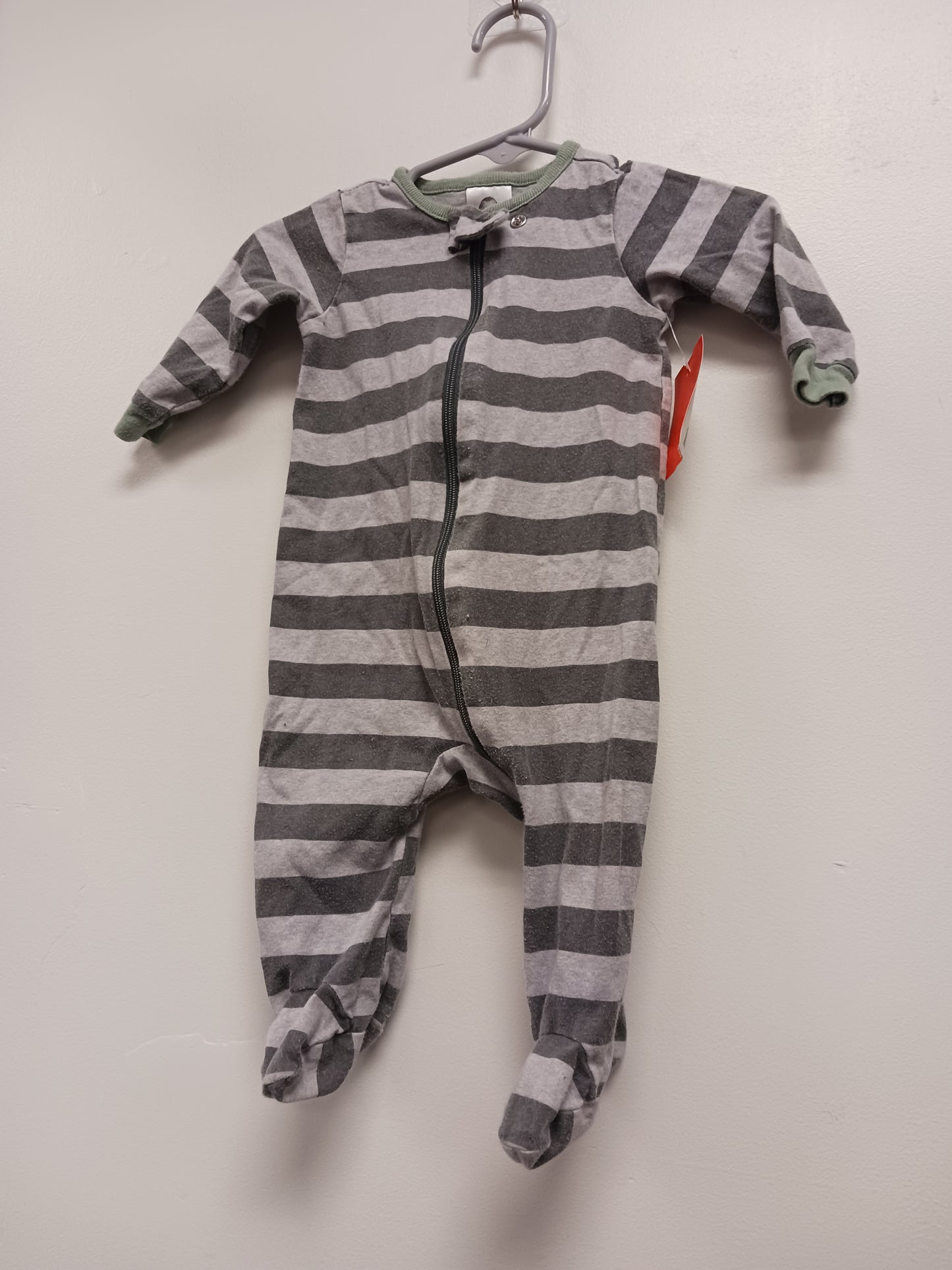 Grey Gerber Striped Onesie, NB B