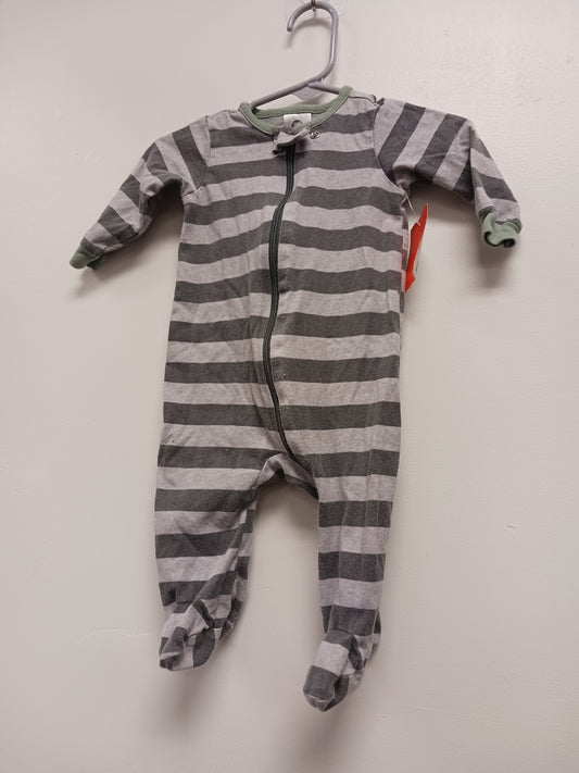 Grey Gerber Striped Onesie, NB B