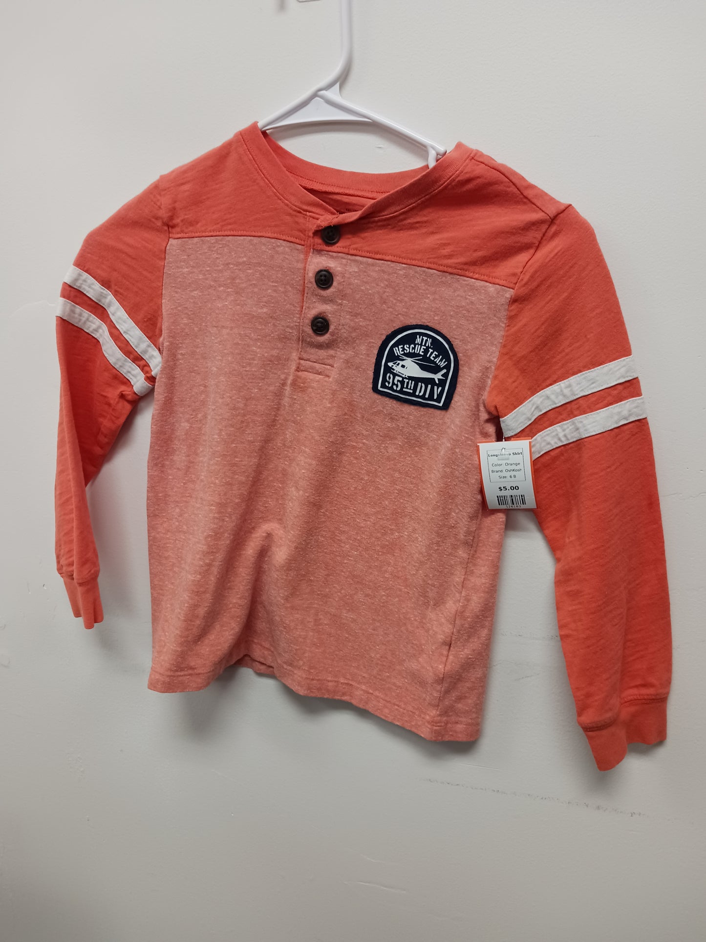 Orange OshKosh Longsleeve Shirt, 6 B