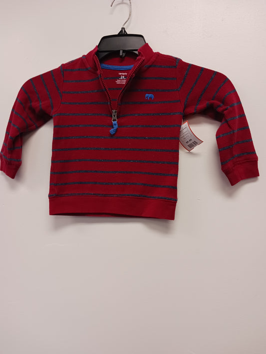 Burgandy/Blue Carters 1/4 Zip Sweater, 2T B