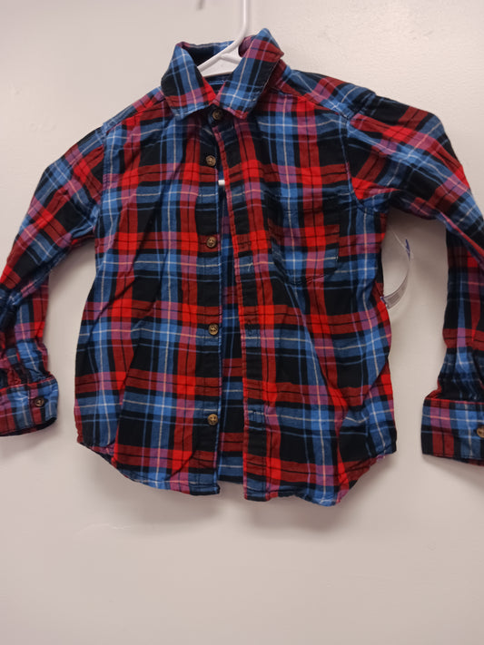 red/blue Carters Long Sleeve Plaid Button Down Shirt, 4T B