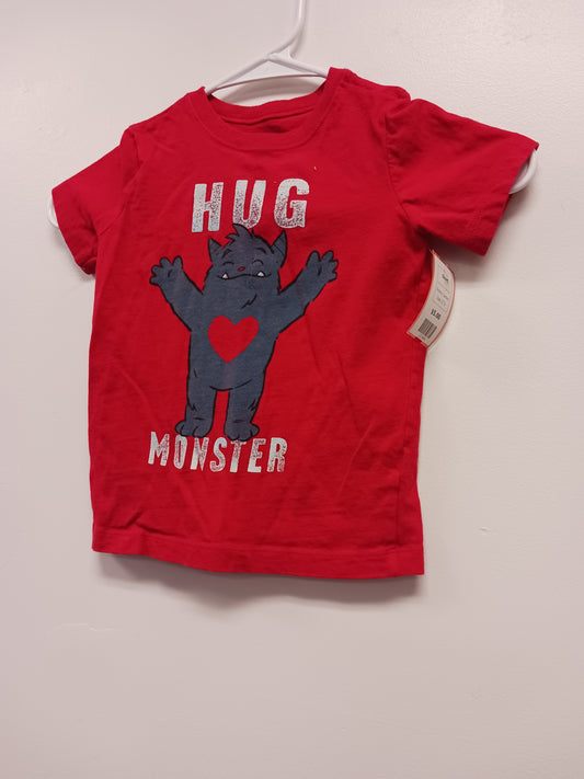 Red Hug Monster Carters Shirt, 2T B