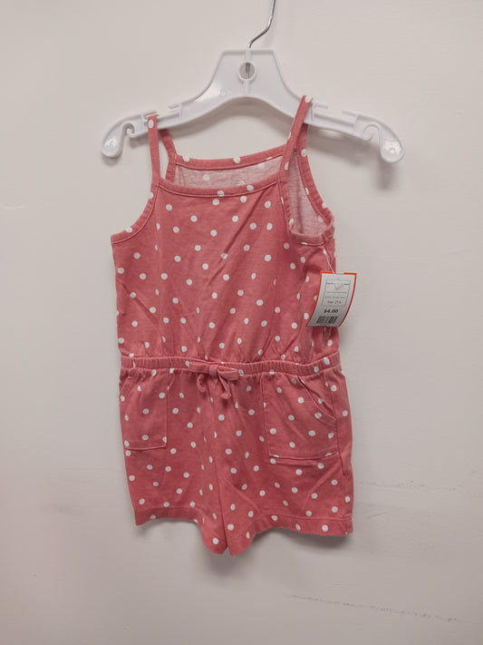 Pink/White Polka Dot Wonder Nation One Piece Shorts Outfit, 2T G