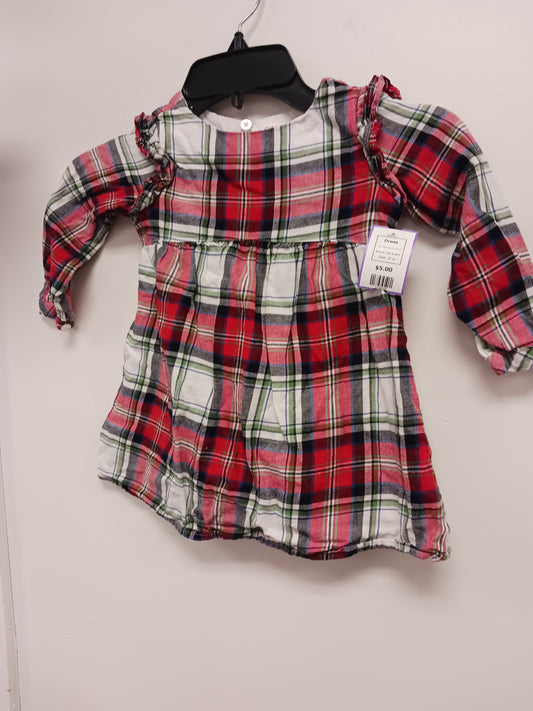 Red/Green/White Plaid Cat & Jack Dress, 2T G